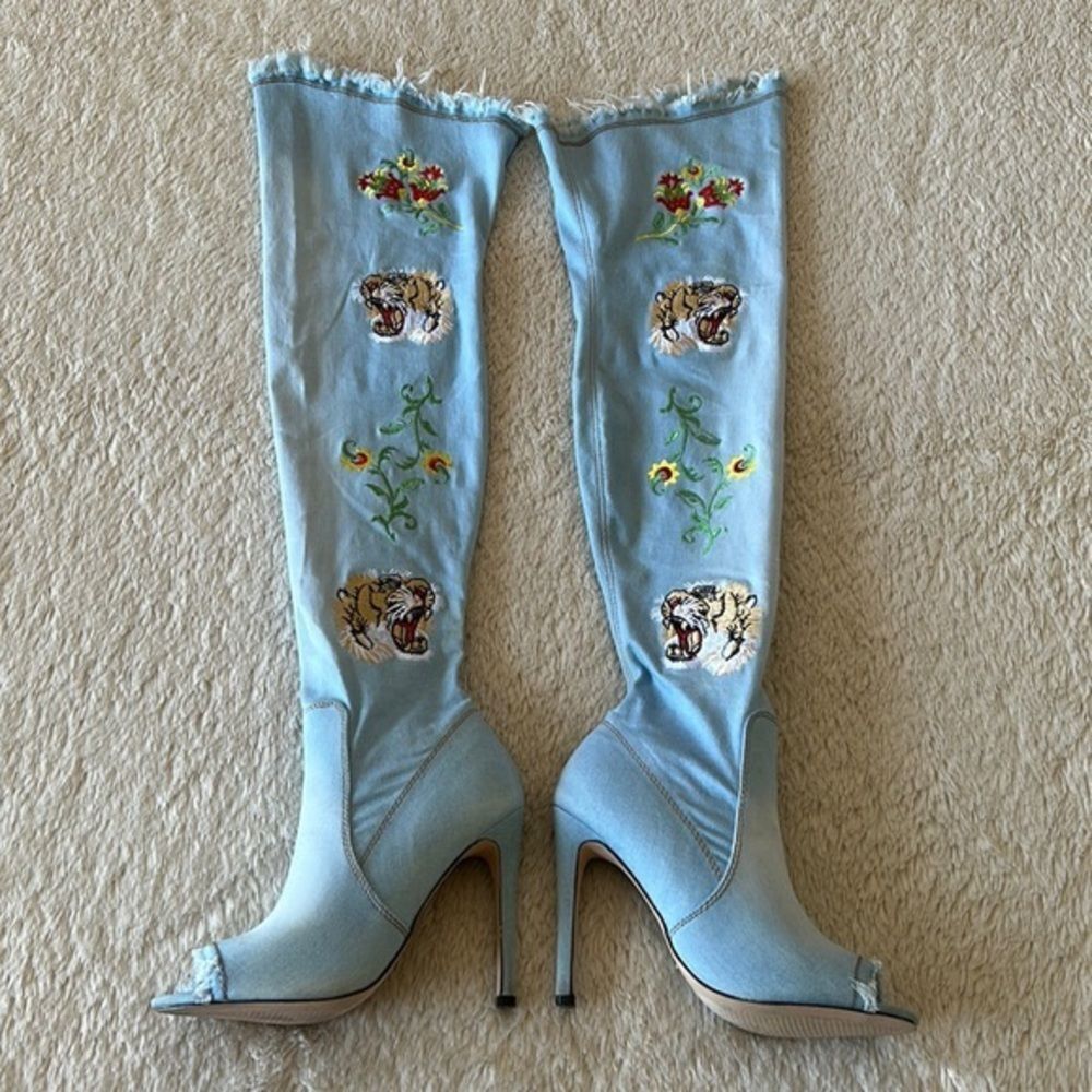 Cape Robbin denim over the knee boots size 6.5